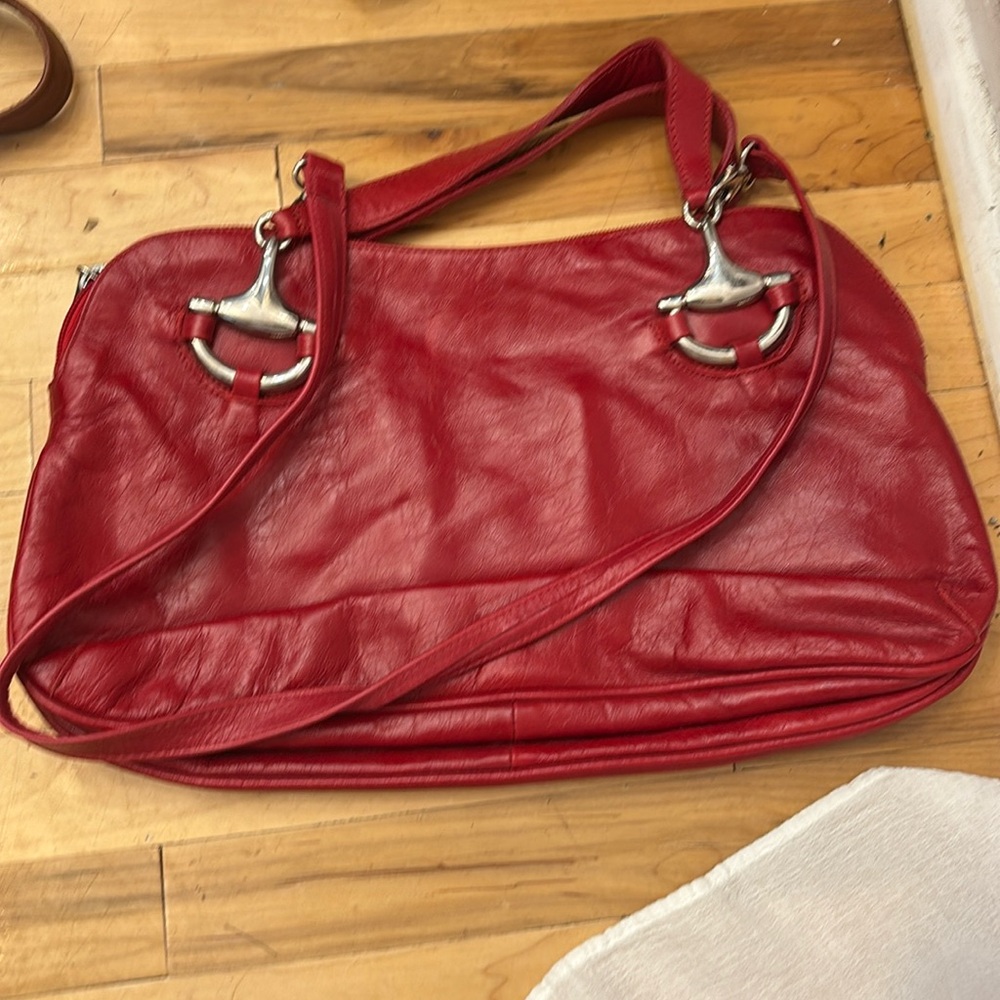 SIMARD Red Leather Made In Italy. New Condition